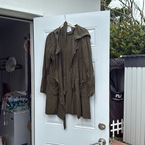 Green JACK Jacket - Size Small - Like New - Hood and Belt Attached - Pockets